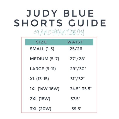judy blue shorts near me size chart